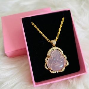 Pink Laughing Buddha Pendant